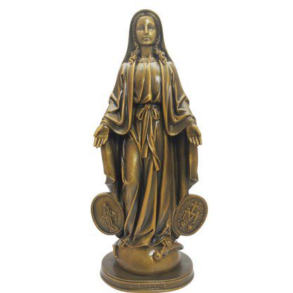 Imagem Nossa Senhora das Graças Medalhas Mármore Bronze 40cm