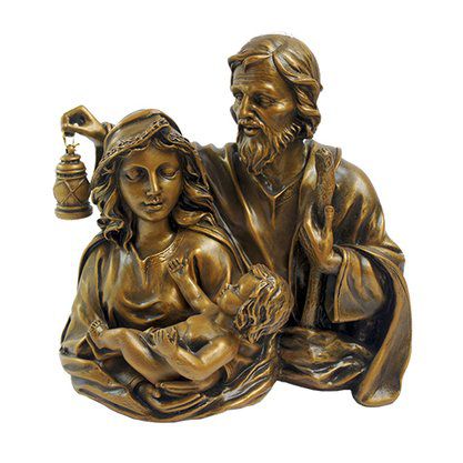 Imagem Busto Sagrada Família em Mármore Bronze 25cm