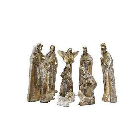 Presepio Resina Importada Madreperola 11 peças 20cm