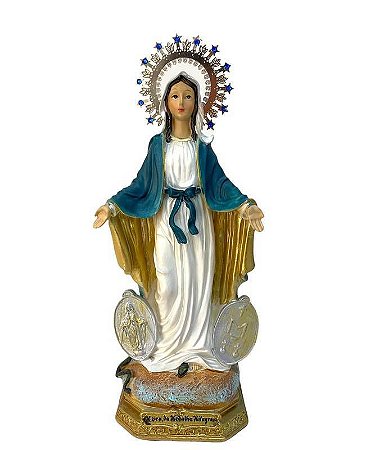 Imagem N Senhora das Graças Resplendor Resina Importada 22cm