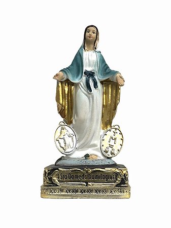 Imagem N Senhora das Graças Medalhas Resina Importada 9cm