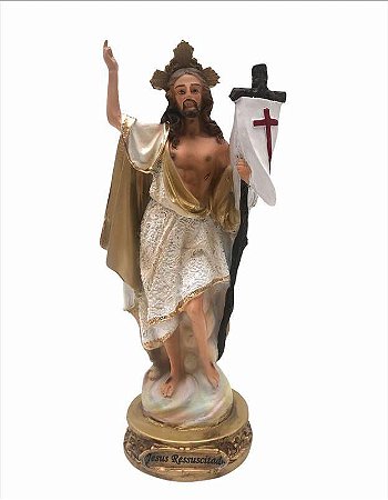 Jesus Ressuscitado Imagem Resina Importada 20cm