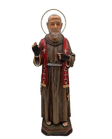 Imagem Padre Pio Resina Importada 30cm