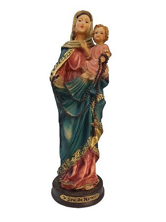 Imagem Nossa Senhora Do Rosario 22cm Resina Importada