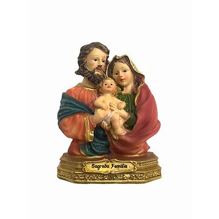 Imagem Sagrada Familia Busto Resina Importada 11cm