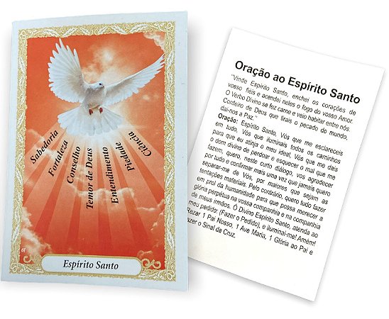 100 Santinho Folheto Oração Divino Espirito Santo