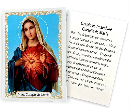 100 Santinho Folheto Oração Imaculado Coração de Maria