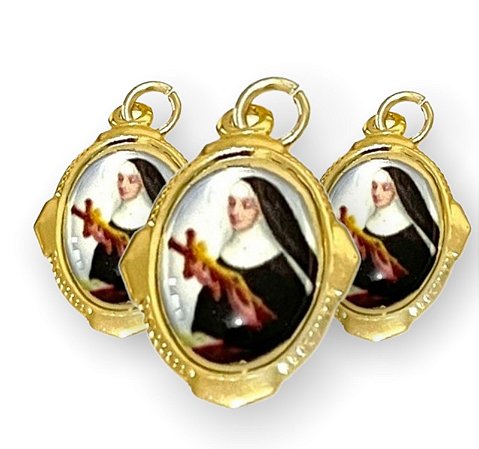Medalha Santa Rita de Cassia Chapa Resinada 100 unidades