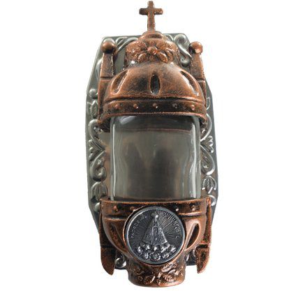 Pia Água Benta Nossa Senhora Aparecida em Metal Bronze 14cm