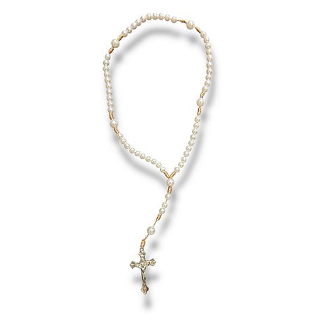 Terço Cordão perola 30cm Branco