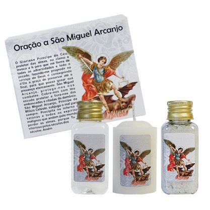 Kit Proteção Sal Vela Água São Miguel Arcanjo