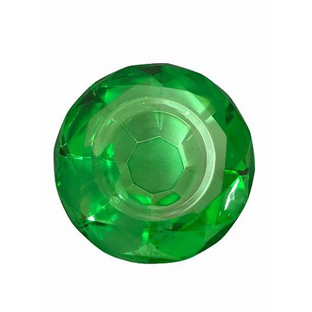 Porta Vela Vidro Cristal Circulo Verde 8x4