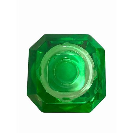 Porta Vela Vidro Cristal Quadrado Verde 6x3,5