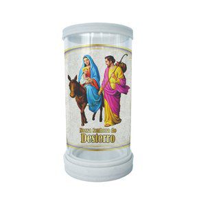 Porta Vela em Vidro e Mármore Nossa Senhora do Desterro 18cm