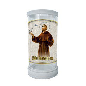 Porta Vela em Vidro e Mármore São Francisco de Assis 18cm