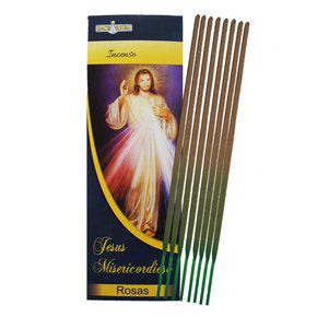 6 Incenso em Varetas de Jesus Misericordioso Aroma de Rosas