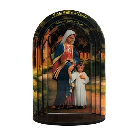Capela em MDF Resinado Maria Passa Na Frente 3D 24 cm