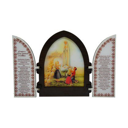 Capela em MDF Resinado Nossa Senhora de Fatima Portas 18 cm