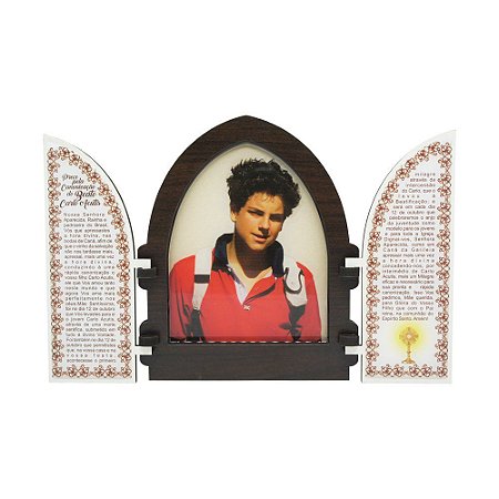Capela em MDF Resinado Beato Carlo Acutis Portas 18 cm