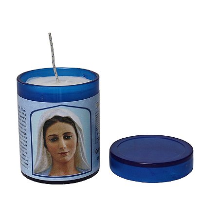Vela Acrilica Nossa Senhora Rainha da Paz perfumada