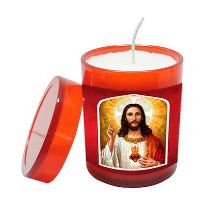 Vela Acrilica Sagrado Coração de Jesus Perfumada