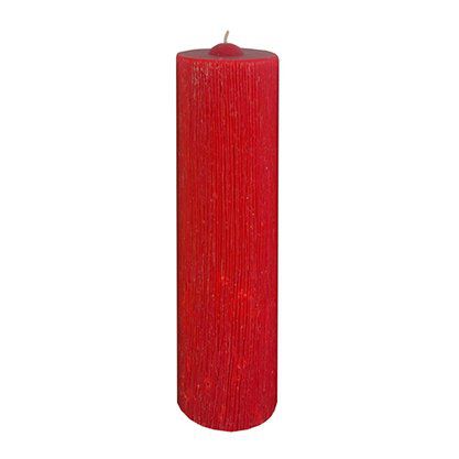 Vela Advento 30cm x 9 cm Vermelha Texturizada