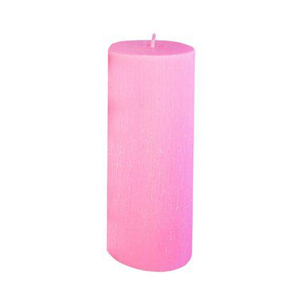 Vela Advento 25 cm x 9 cm Rosa Texturizada