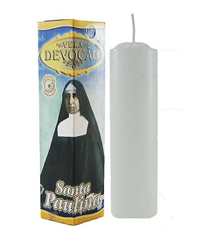 Vela Devoção Santa Paulina 13cm vem com Oração
