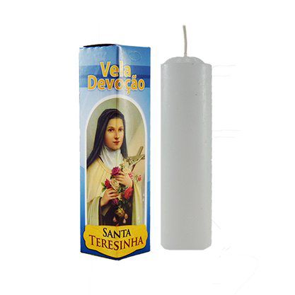 Vela Devoção Santa Terezinha 13cm Acompanha Oração