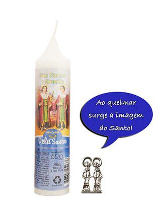 Vela Encantada São Cosme e Damião 14cm