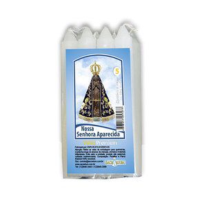 8 Velas Maço Premium n°5 Nossa Senhora Aparecida 13cm