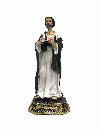 Santo São Lucas Imagem Resina Importada 17cm