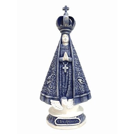 Imagem Nossa Senhora Aparecida Resina Importada 17cm Azul