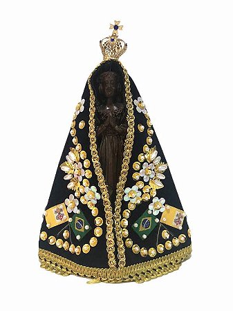 Imagem Nossa Senhora Aparecida Manto Coroa Resina Importada