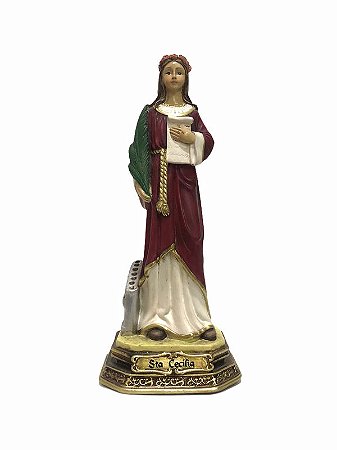 Imagem Santa Cecilia Resina Importada 17cm