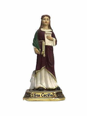 Imagem Santa Cecilia Resina Importada 9cm