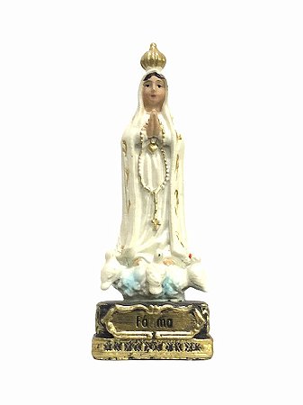 Imagem Nossa Senhora de Fatima Resina Importada 9cm