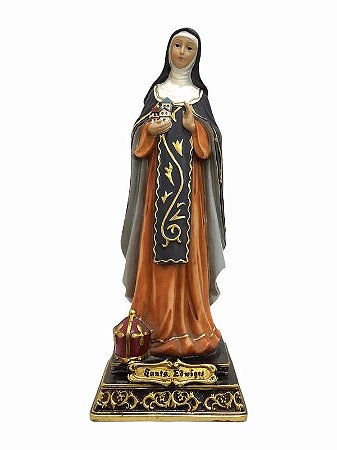 Santa Edwiges Imagem Resina Importada 30cm