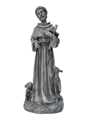 Imagem São Francisco Estilo Pedra Resina Importada 52cm
