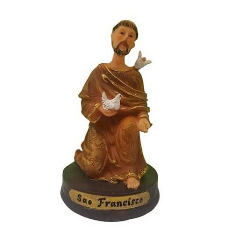 São Francisco de Assis Ajoelhado Imagem Resina Importada 9cm