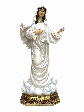 Nossa Senhora Rainha da Paz Imagem Resina Importada 30cm