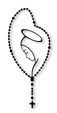 Adesivo Para Carro N Senhora Do Silencio Terço Preto 8x4cm