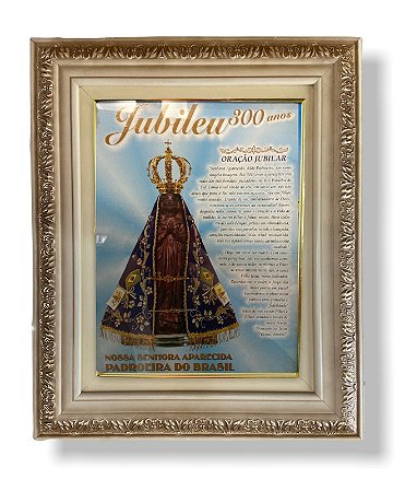 Quadro 300 Anos NS Aparecida Decorativo Parede 43x38cm