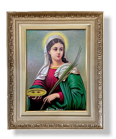 Quadro Santa Luzia Decorativo Parede 43x38cm