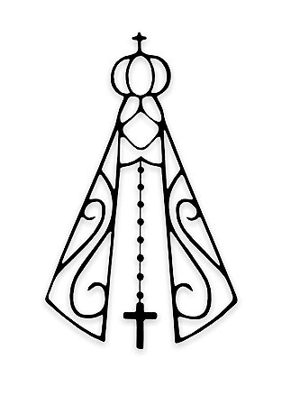 Adesivo Nossa Senhora Aparecida Preto Dupla Face 13x9cm