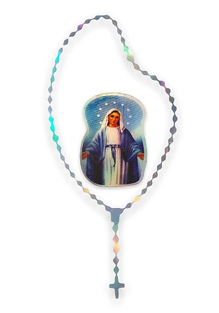 Adesivo Nossa Senhora Das Graças Terço Dupla Face 17,5x8cm