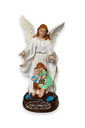 Imagem Anjo Da Guarda Resina Nobre 15cm