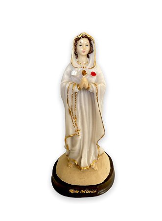 Imagem Nossa Senhora Da Rosa Mistica Resina Nobre 15cm