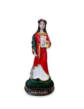 Imagem Santa Cecilia Resina Nobre 15cm