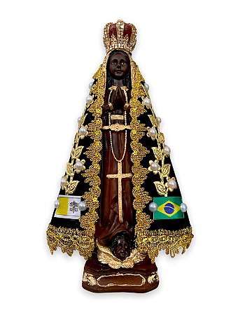 Imagem Nossa Senhora Aparecida Com Manto Gesso Premium 40cm